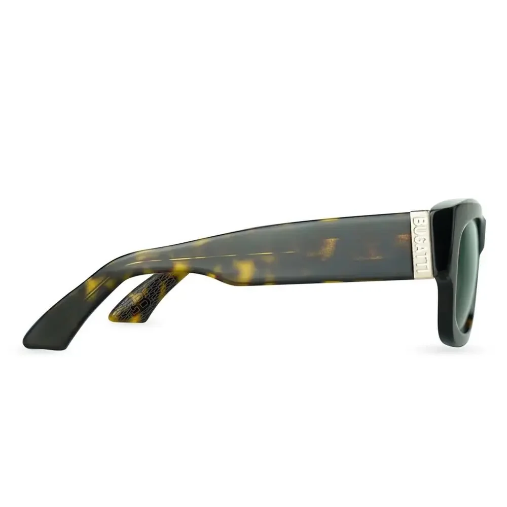 New! BUGATTI 48M HAV Tortoise Shell Sunglasses with Green Lenses, Authentic